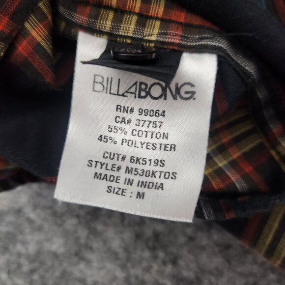 Billabong Flannel Shirt Men M Multicolor Plaid Design Works Long Sleeve Button - Picture 8 of 8